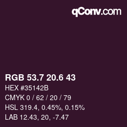 カラーコード: RGB 53.7 20.6 43 | qconv.com