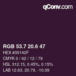 カラーコード: RGB 53.7 20.6 47 | qconv.com