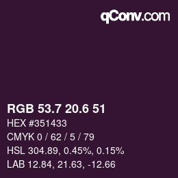 カラーコード: RGB 53.7 20.6 51 | qconv.com