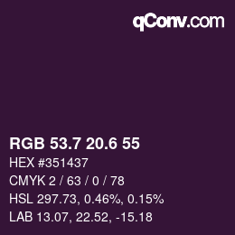 カラーコード: RGB 53.7 20.6 55 | qconv.com