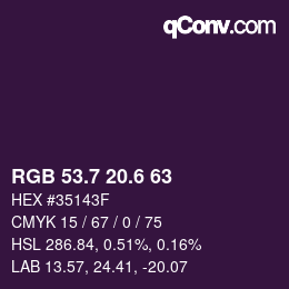 カラーコード: RGB 53.7 20.6 63 | qconv.com