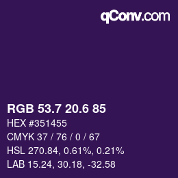 カラーコード: RGB 53.7 20.6 85 | qconv.com
