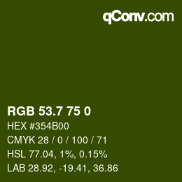 カラーコード: RGB 53.7 75 0 | qconv.com
