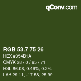 カラーコード: RGB 53.7 75 26 | qconv.com