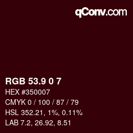 カラーコード: RGB 53.9 0 7 | qconv.com