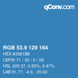 カラーコード: RGB 53.9 129 184 | qconv.com