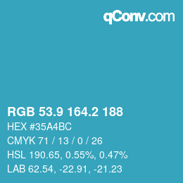 カラーコード: RGB 53.9 164.2 188 | qconv.com