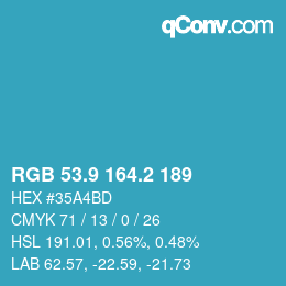 カラーコード: RGB 53.9 164.2 189 | qconv.com