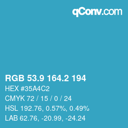 Color code: RGB 53.9 164.2 194 | qconv.com