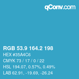 Color code: RGB 53.9 164.2 198 | qconv.com