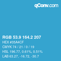 Color code: RGB 53.9 164.2 207 | qconv.com