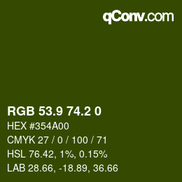 カラーコード: RGB 53.9 74.2 0 | qconv.com