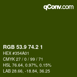 カラーコード: RGB 53.9 74.2 1 | qconv.com