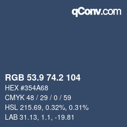 Color code: RGB 53.9 74.2 104 | qconv.com