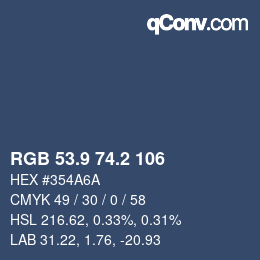 Color code: RGB 53.9 74.2 106 | qconv.com