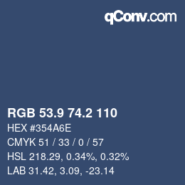 カラーコード: RGB 53.9 74.2 110 | qconv.com