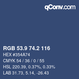 Color code: RGB 53.9 74.2 116 | qconv.com