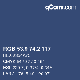 Color code: RGB 53.9 74.2 117 | qconv.com