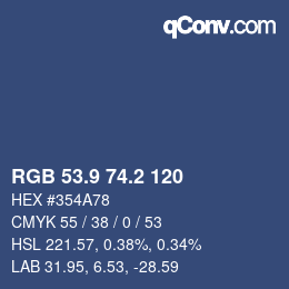 カラーコード: RGB 53.9 74.2 120 | qconv.com