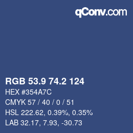 Color code: RGB 53.9 74.2 124 | qconv.com