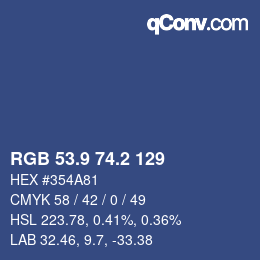 Color code: RGB 53.9 74.2 129 | qconv.com