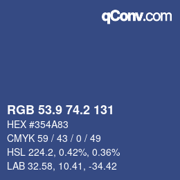 Color code: RGB 53.9 74.2 131 | qconv.com