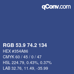 カラーコード: RGB 53.9 74.2 134 | qconv.com