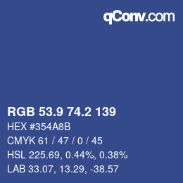 Color code: RGB 53.9 74.2 139 | qconv.com