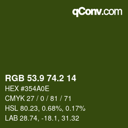 Color code: RGB 53.9 74.2 14 | qconv.com