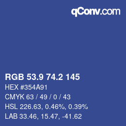 Color code: RGB 53.9 74.2 145 | qconv.com