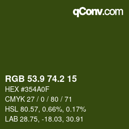 カラーコード: RGB 53.9 74.2 15 | qconv.com