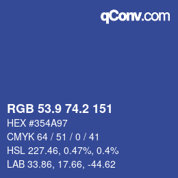 Color code: RGB 53.9 74.2 151 | qconv.com