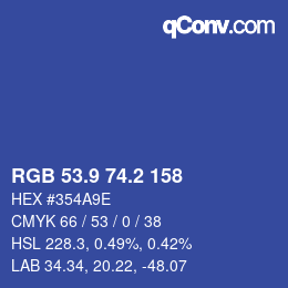 Color code: RGB 53.9 74.2 158 | qconv.com
