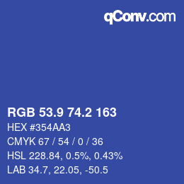 カラーコード: RGB 53.9 74.2 163 | qconv.com