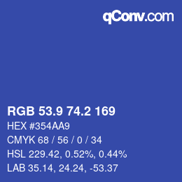 カラーコード: RGB 53.9 74.2 169 | qconv.com