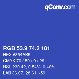 カラーコード: RGB 53.9 74.2 181 | qconv.com
