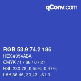 カラーコード: RGB 53.9 74.2 186 | qconv.com