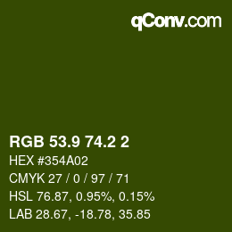 カラーコード: RGB 53.9 74.2 2 | qconv.com