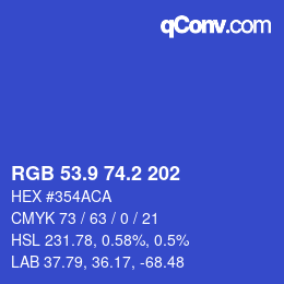 カラーコード: RGB 53.9 74.2 202 | qconv.com