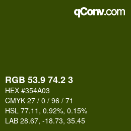 カラーコード: RGB 53.9 74.2 3 | qconv.com