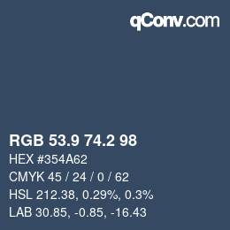 Color code: RGB 53.9 74.2 98 | qconv.com