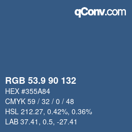 カラーコード: RGB 53.9 90 132 | qconv.com