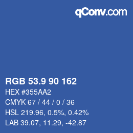 カラーコード: RGB 53.9 90 162 | qconv.com