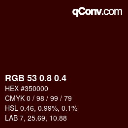 カラーコード: RGB 53 0.8 0.4 | qconv.com
