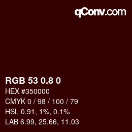カラーコード: RGB 53 0.8 0 | qconv.com