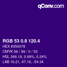 カラーコード: RGB 53 0.8 120.4 | qconv.com