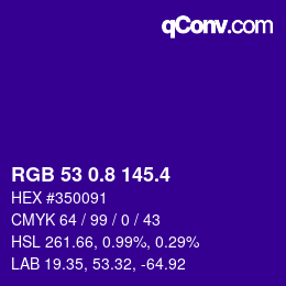 カラーコード: RGB 53 0.8 145.4 | qconv.com