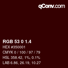 カラーコード: RGB 53 0 1.4 | qconv.com