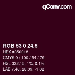 カラーコード: RGB 53 0 24.6 | qconv.com