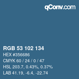 Color code: RGB 53 102 134 | qconv.com